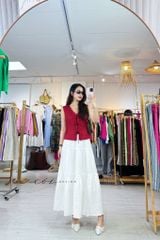 Áo sát nách phối nơ linen tưng premium Cói Design