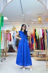 Áo cổ tròn phối nơ linen tưng premium Cói Design