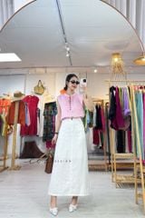 Áo sát nách xếp ly cổ trụ linen tưng premium Cói Design