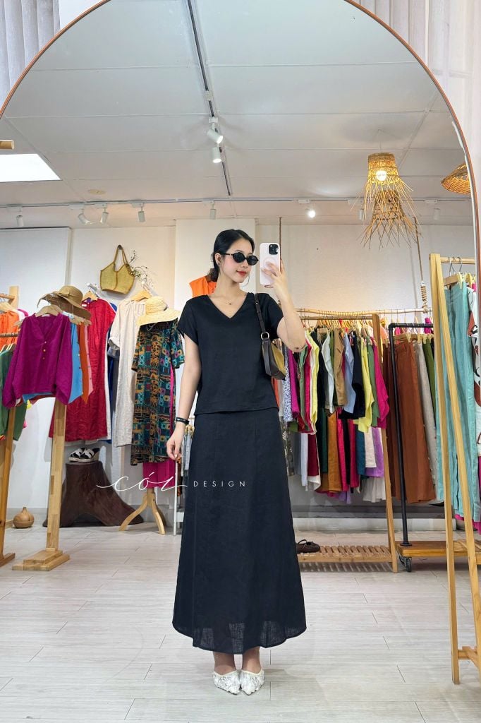 Chân váy 7 mảnh linen tưng premium Cói Design