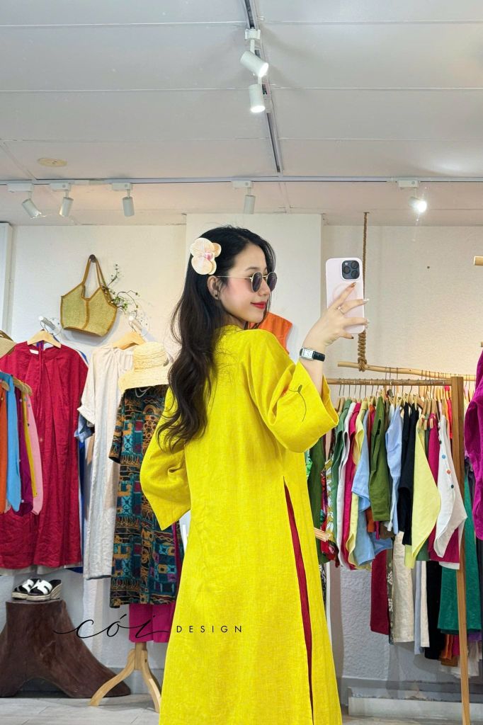Áo dài Hoa Tường Vi Cói Design