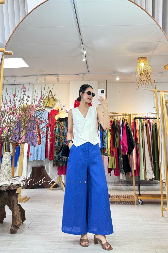 Quần 8 mảnh form váy linen tưng premium Cói Design