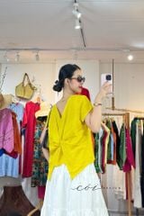 Áo xoắn lưng linen tưng premium Cói Design