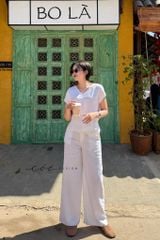 Áo xoắn lưng linen tưng premium Cói Design