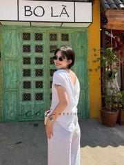 Áo xoắn lưng linen tưng premium Cói Design