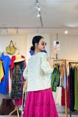 Áo cổ tròn tay nhún lồng đèn linen tưng premium Cói Design