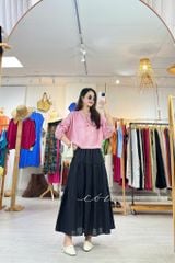 Áo cổ trụ 19 nút bọc màu Linen tưng premium Cói Design