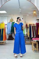 Áo cổ tròn nút đôi nhiều màu linen tưng premium Cói Design
