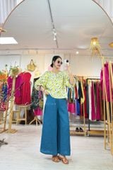 Áo cổ tròn tay nhún lồng đèn linen tưng premium Cói Design