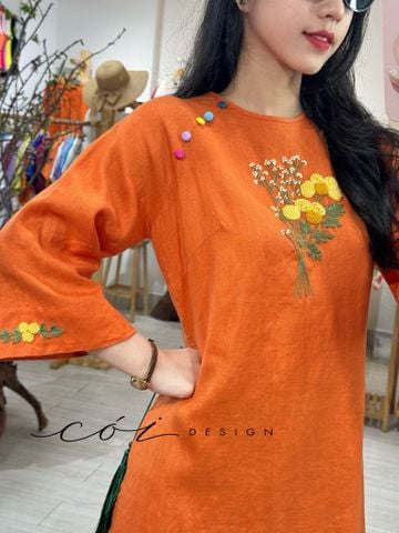 Áo dài thêu Nhụy Nắng Cói Design
