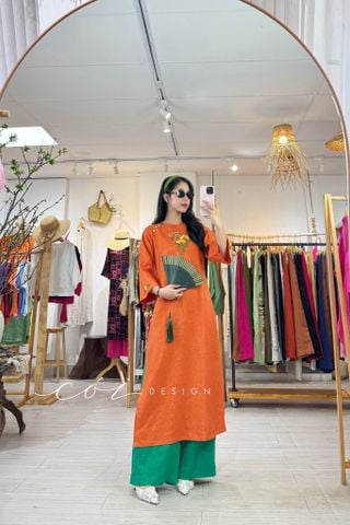 Áo dài thêu Nhụy Nắng Cói Design
