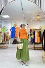 Áo thêu sát nách nút bọc Hoa Gió linen tưng premium Cói Design