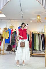 Áo bèo cổ tròn nút bọc linen tưng premium Cói Design