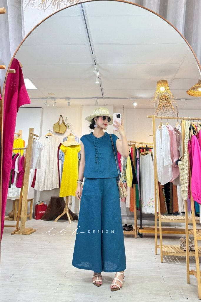 Quần 8 mảnh form váy linen tưng premium Cói Design