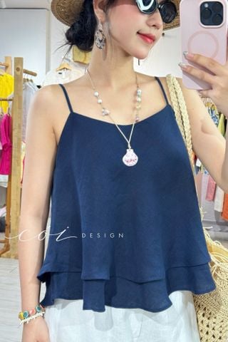 Áo 2 dây bèo linen tưng premium Cói Design