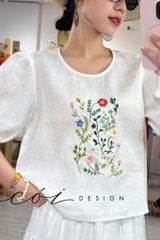 Áo thêu tay Vườn Hoa Nhỏ Cói Design