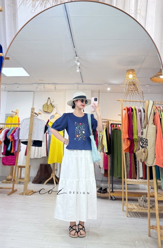 Áo thêu tay Vườn Hoa Nhỏ Cói Design