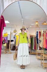 Áo sát nách cổ V nút bọc màu linen tưng premium Cói Design