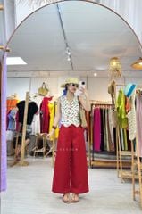 Quần suông phối bèo lai túi linen tưng premium Cói Design