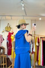 Áo cổ phối bèo linen tưng premium Cói Design