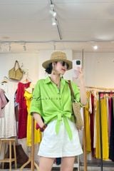 Áo sơ mi thắt nơ linen tưng premium Cói Design