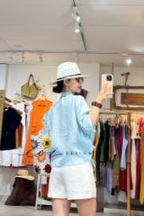 Áo sơ mi thắt nơ linen tưng premium Cói Design