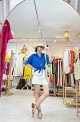 Áo sơ mi thắt nơ linen tưng premium Cói Design