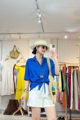 Áo sơ mi thắt nơ linen tưng premium Cói Design