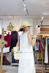 Đầm thêu hoa rơi linen tưng Cói Design