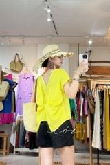 Áo xoắn lưng linen tưng premium Cói Design