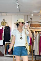 Áo xoắn lưng linen tưng premium Cói Design