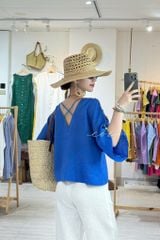 Áo tay rơi đan chéo lưng linen tưng premium Cói Design