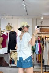 Áo xoắn lưng linen tưng premium Cói Design