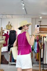 Áo thêu tay Giỏ Hoa Nhỏ ( khuy dây) Cói Design