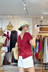 Áo xoắn lưng linen tưng premium Cói Design