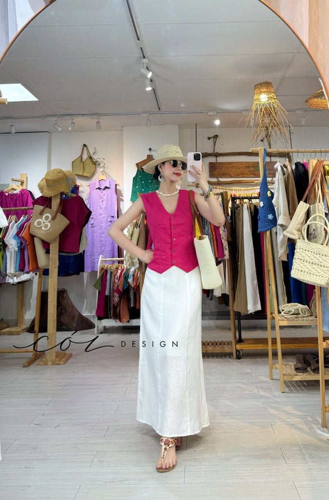 Chân váy 7 mảnh linen tưng premium Cói Design
