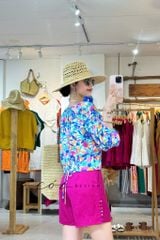 Quần short nút bọc màu linen tưng premium Cói Design