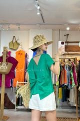 Áo xoắn lưng linen tưng premium Cói Design