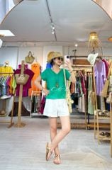 Áo xoắn lưng linen tưng premium Cói Design