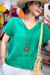 Áo xoắn lưng linen tưng premium Cói Design