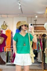 Áo xoắn lưng linen tưng premium Cói Design