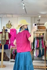 Áo cổ tim thêu Hoa Nắng Nhẹ Cói Design