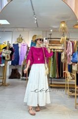 Áo tay phồng phối nơ lưng linen tưng premium Cói Design