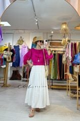 Áo tay phồng phối nơ lưng linen tưng premium Cói Design