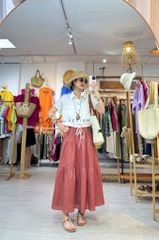 Chân váy tầng linen tưng premium Cói Design
