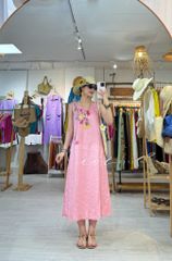 Đầm thêu Hoa Tử Đinh Hương linen tưng Cói Design