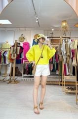 Áo cổ trụ 19 nút bọc màu Linen tưng premium Cói Design