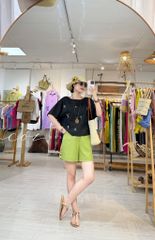 Áo cổ thuyền thêu hoa linen Hàn Cói Design