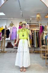 Áo Thêu hoa túi croptop rút eo linen tưng premium Cói Design