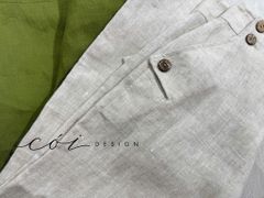 Quần suông phối nút linen tưng premium Cói Design